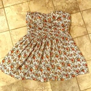 Poetry strapless mini floral dress